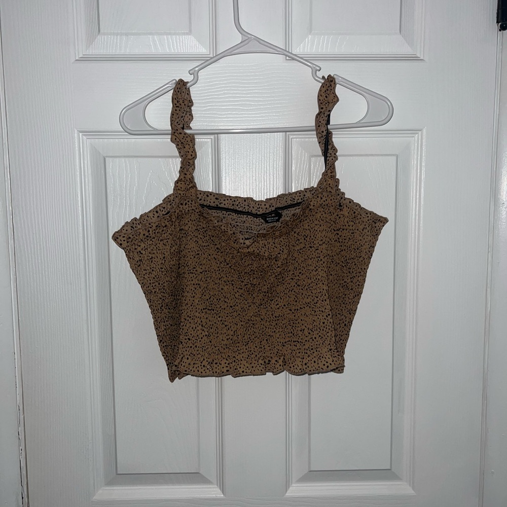 SHEIN Brown Patterned Crop Top